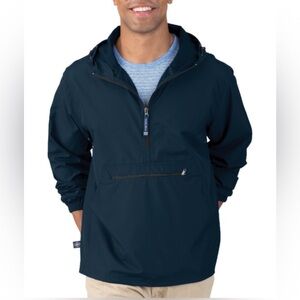 Charles River Apparel Unisex Navy Blue Wind Breaker Pack-n-Go Pullover